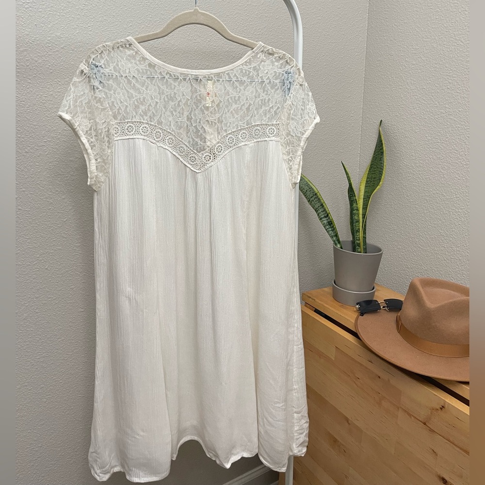 True destiny- Boho Ivory Lace Dress